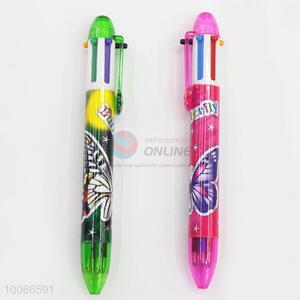 High Quality 14cm Six-colors Ball-point Pen with the Pattern of Butterfly