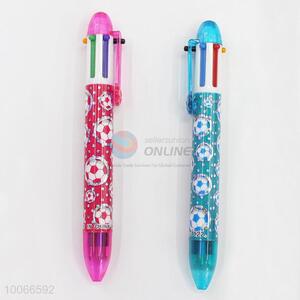 High Quality 14cm Six-colors Ball-point Pen with Footballs Pattern