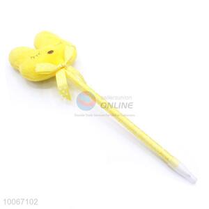 Yellow rubbit plush ball pen for wholesale