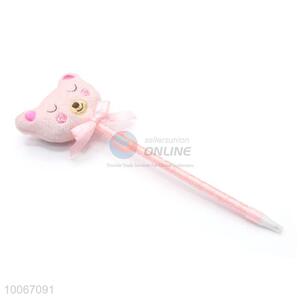 Hot selling animal plush ball pen with bowknot