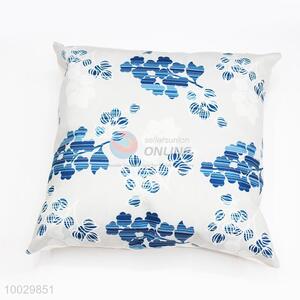 Blue Flower Pattern Square Pillow/Cushion