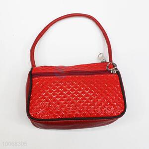 Fashion red artificial leather handbag for lady