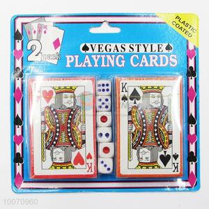 High Quality 2 Sets <em>Poker</em> <em>Playing</em> Card Set with 6 Pieces Dices