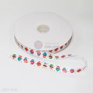 Cake pattern polyester grosgrain ribbon/hair accessories