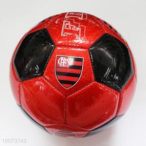 Promotional red-black NO.5 machine stitched PU football