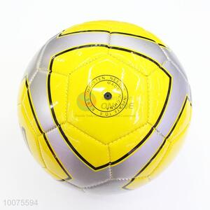 Yellow&gray print colorful cheap soccer ball