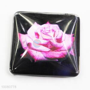 Beautiful Pink Rose 3D Glass Souvenir Fridge Magnet