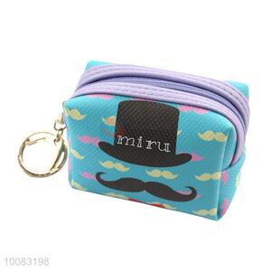 Cute mustache square mini purse key bag