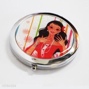 Fashion Girl Round Foldable Pocket Epoxy Sticker <em>Mirror</em>/<em>Makeup</em> <em>Mirror</em>