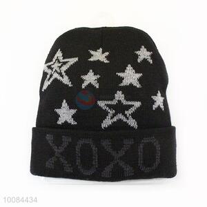 Star Pattern Men's Acrylic Fiber Knitted Cap/Hat
