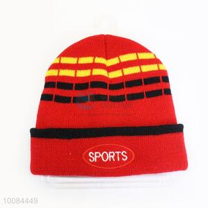 Top Quality Striped Knitted Acrylic Fiber Cap/Hat