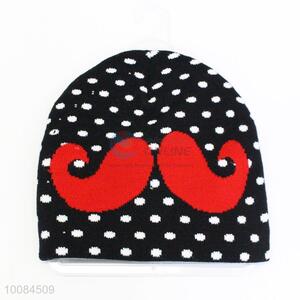 Mustache Jacquard Acrylic Fiber&Polyester Knitted Cap/Hat