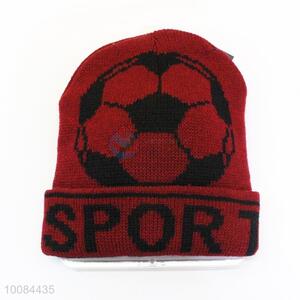 Football Pattern Men's Acrylic Fiber Knitted Cap/Hat