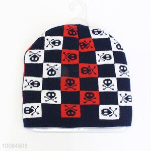 CrossBones Pattern Jacquard Acrylic Fiber&Polyester Knitted Cap/Hat