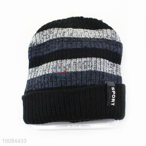 Striped Men's Acrylic Fiber Knitted Cap/Hat