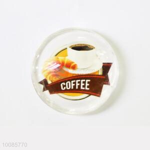 Coffee Round Crystal Glass Fridge Magnet