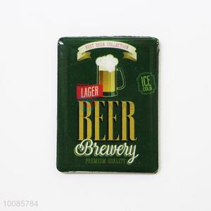 Beer Rectangular Crystal Glass Fridge Magnet