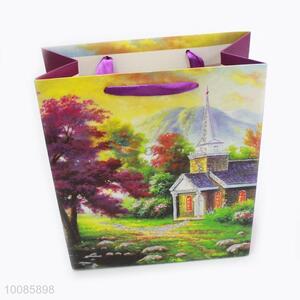 Beautiful Scenery White Cardboard Paper Handbag/Gift Bag