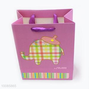 Cute Elephant White Cardboard Paper Handbag/Gift Bag