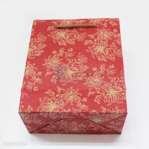 Nice Flower Pattern Kraft Paper Handbag/Gift Bag