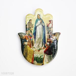 Religious Painting Hand Shaped Ceramic Fridge Magnet