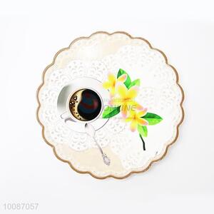 Coffee Flower Shaped Ceramic Placemat/Tablemat