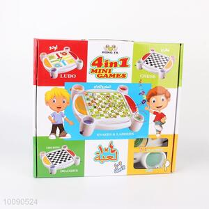 4 in 1 funny draughts snakes & ladders ludo chess game set