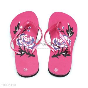 Hot sale rose red summer slipper women flat flip flops