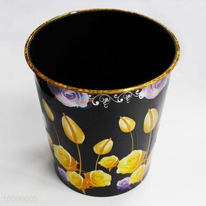 Hot Sale Household Flowers Printed Plastic Garbage Can