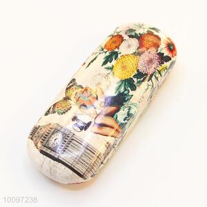 PU glasses box/eyeglasses case printed with flower