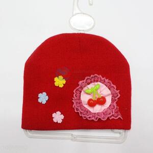 Red knitted children winter hat wholesale