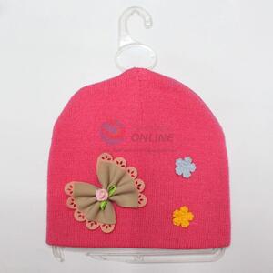New style kids knitted hat with bow knot