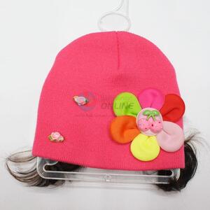 Lovely knitted cap children hat with hairpiece