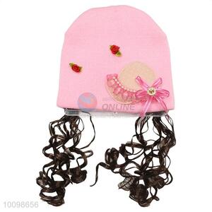 High quality cute knit baby hat/kid soft hairpiece hat