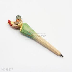 Pretty Cute Wooden Ball-point Pen with Cock for Decoration