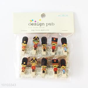 Cool Soldiers Design Decoration Wooden Clip Set