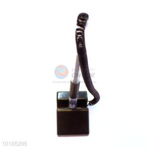 Black Table Fixed Ball-point Pen With Coil Cord