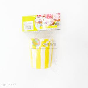 Cute yellow striped muffin cup paper cake cup