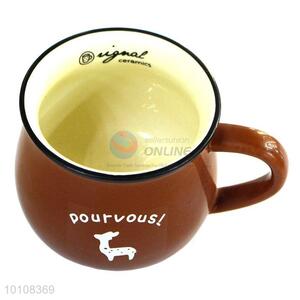 Brown color milk ceramic cup/ceramic mug