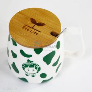 New design ceramic coffee mug with spoon