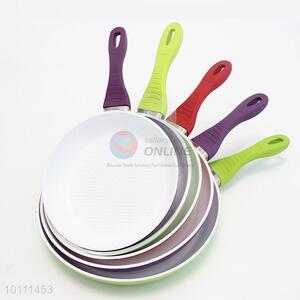 6 Sizes Imitate Pressable Ceramic Frying Pan with Colorful Handle