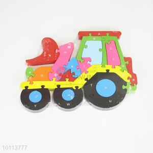 Excavator shaped letters educational children puzzle