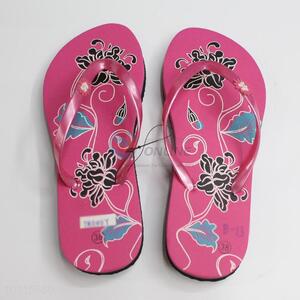Black Flower Pink Women's Slipper/Beach Slipper/Flip Flop Slippers