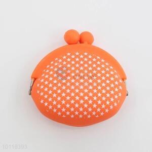 Dotted Orange Silicone Coin Purse,Coin Holder,Coin Pouch