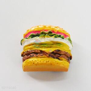 Hamburger Shaped Resin Fridge Magnet/Home Decoration Fridge Magnet Sticker