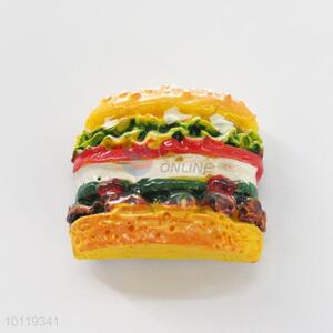 Hamburger Shaped Resin Fridge Magnet/Home Decoration Fridge Magnet Sticker