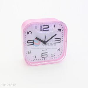 Pink Mini Lovely Desktop Table Square Shape Alarm Clock