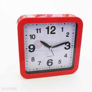 Red Mini Lovely Desktop Table Square Shape Alarm Clock