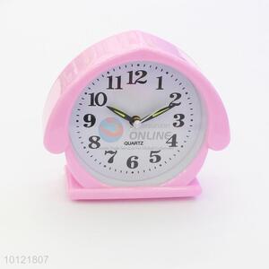 Cartoon House Shape Pink Desk Alarm Clock