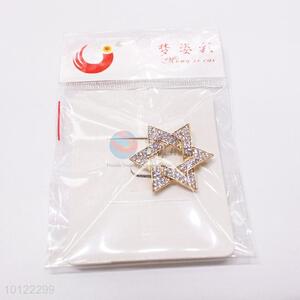 Five-pointed Stars Shaped Rhinestone Brooch Pin